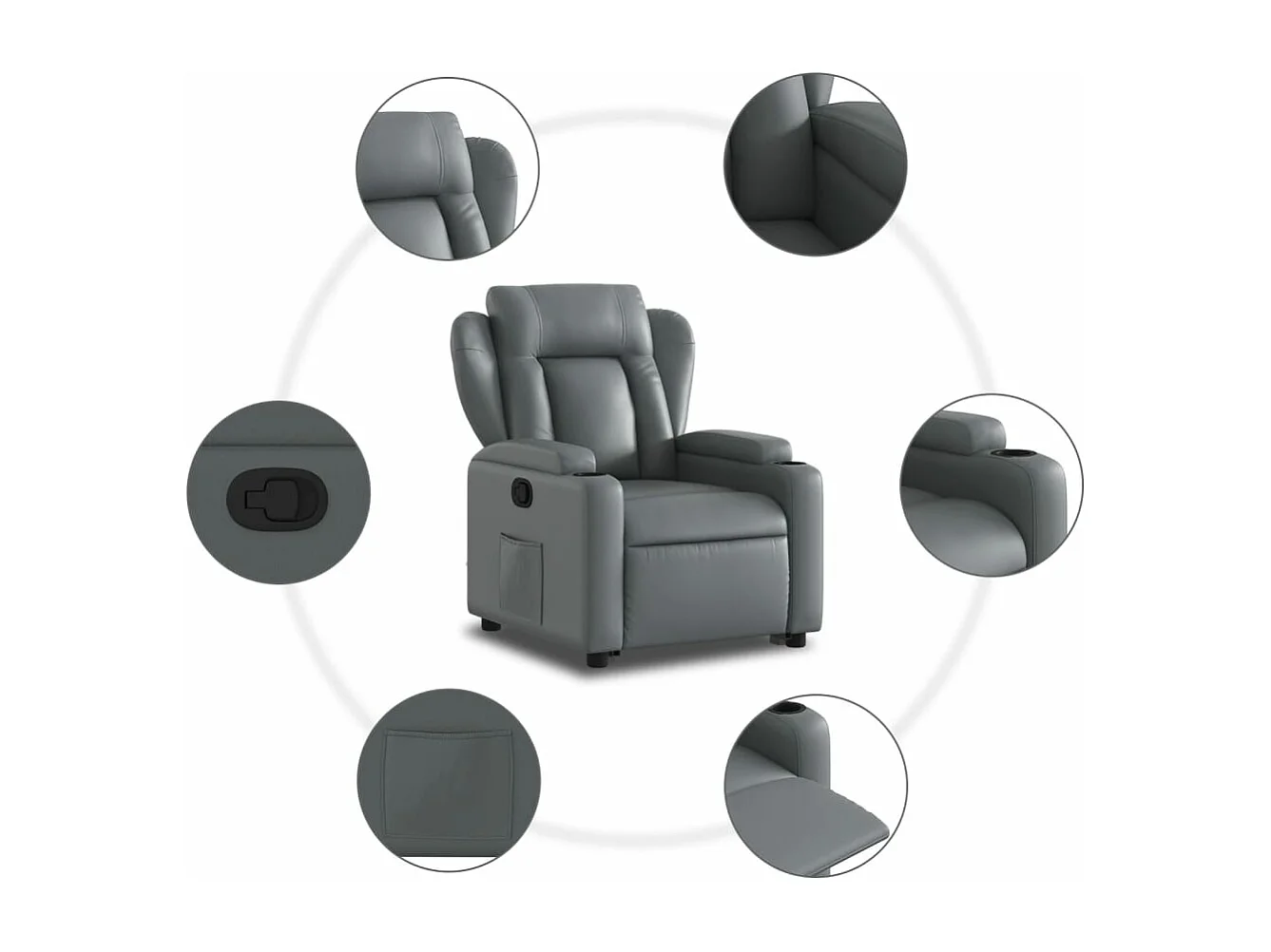 Fauteuil inclinable Gris Similicuir