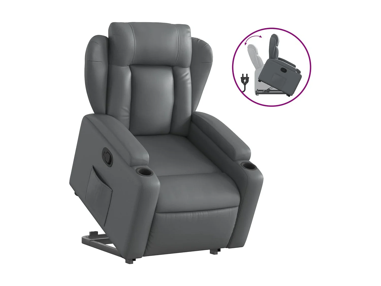 Fauteuil inclinable Gris Similicuir