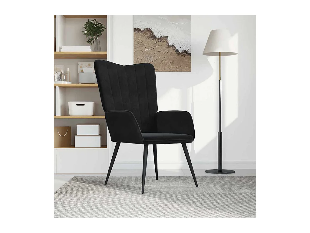 Chaise de relaxation Noir Velours