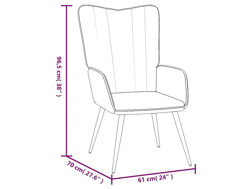 Chaise de relaxation Noir Velours