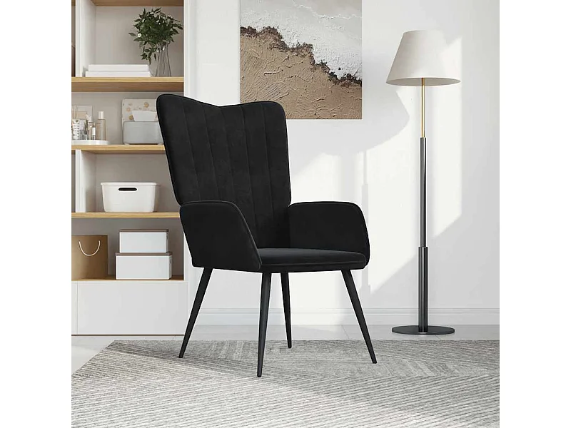 Chaise de relaxation Noir Velours