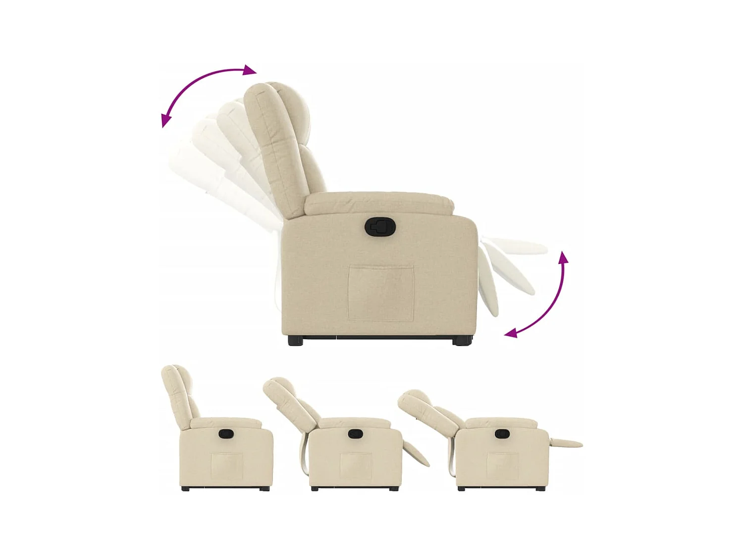 Fauteuil inclinable Crème Tissu