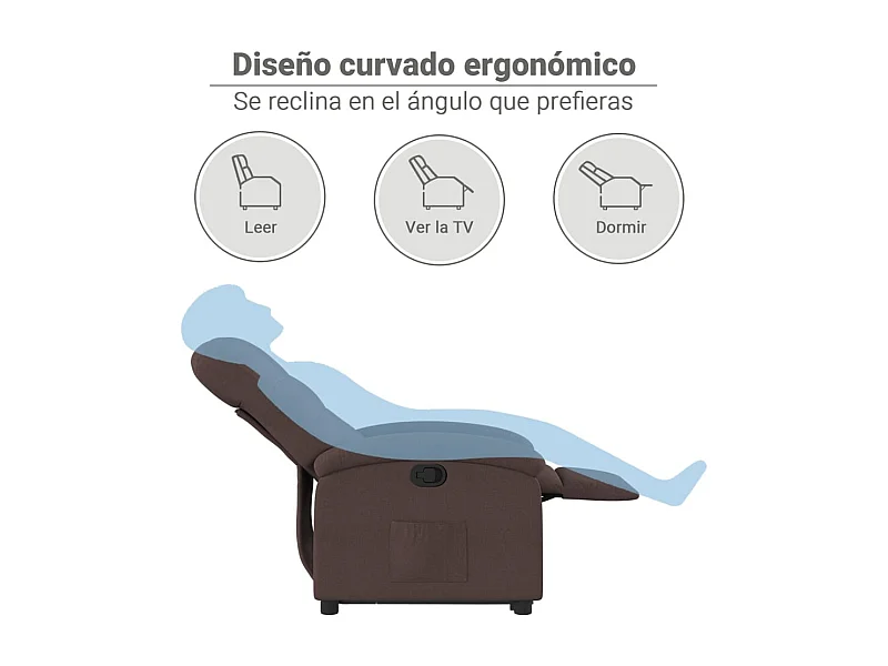 Relaxsessel mit Aufstehhilfe Dunkelbraun Stoff
