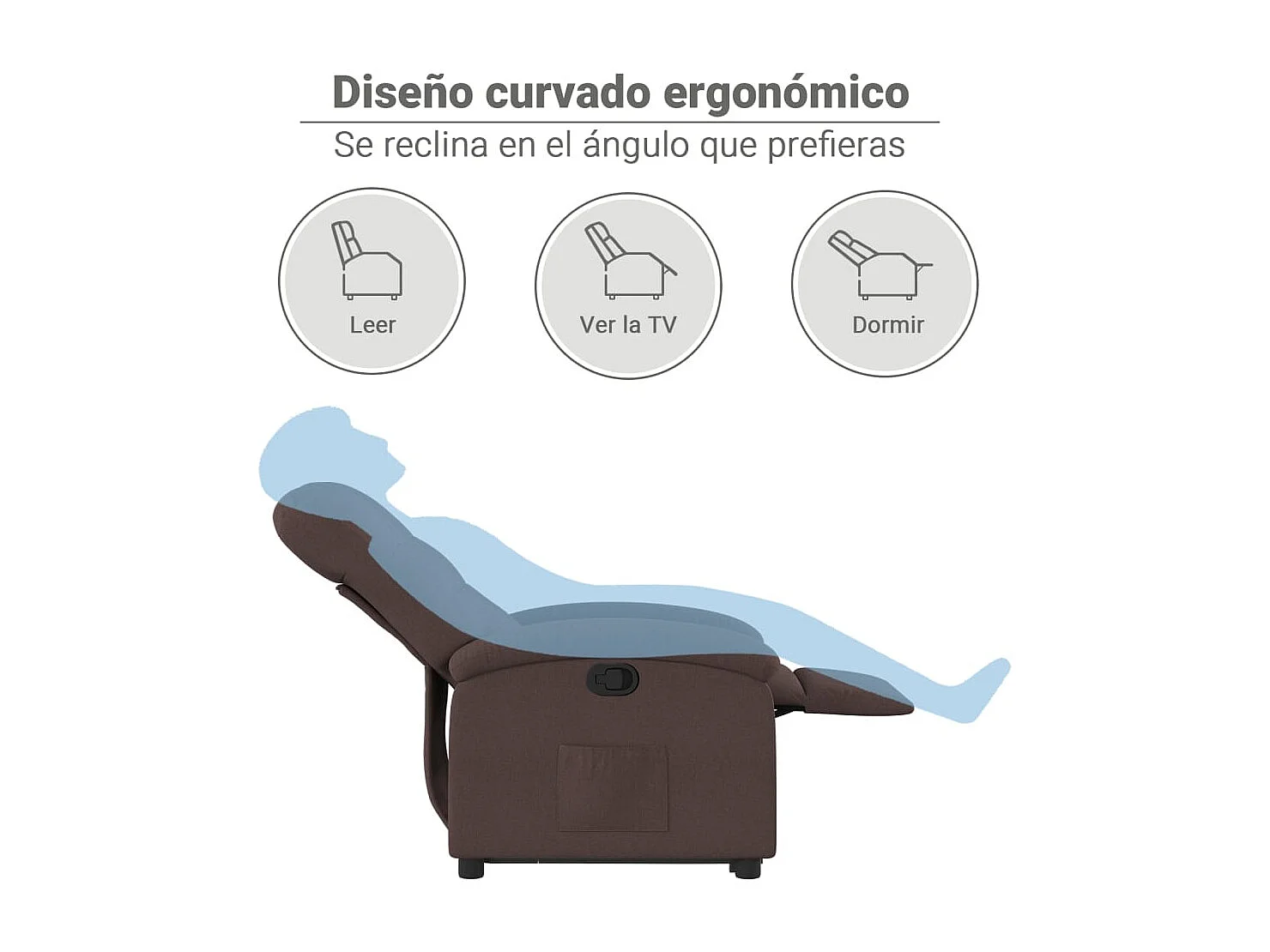 Fauteuil inclinable marron foncé tissu