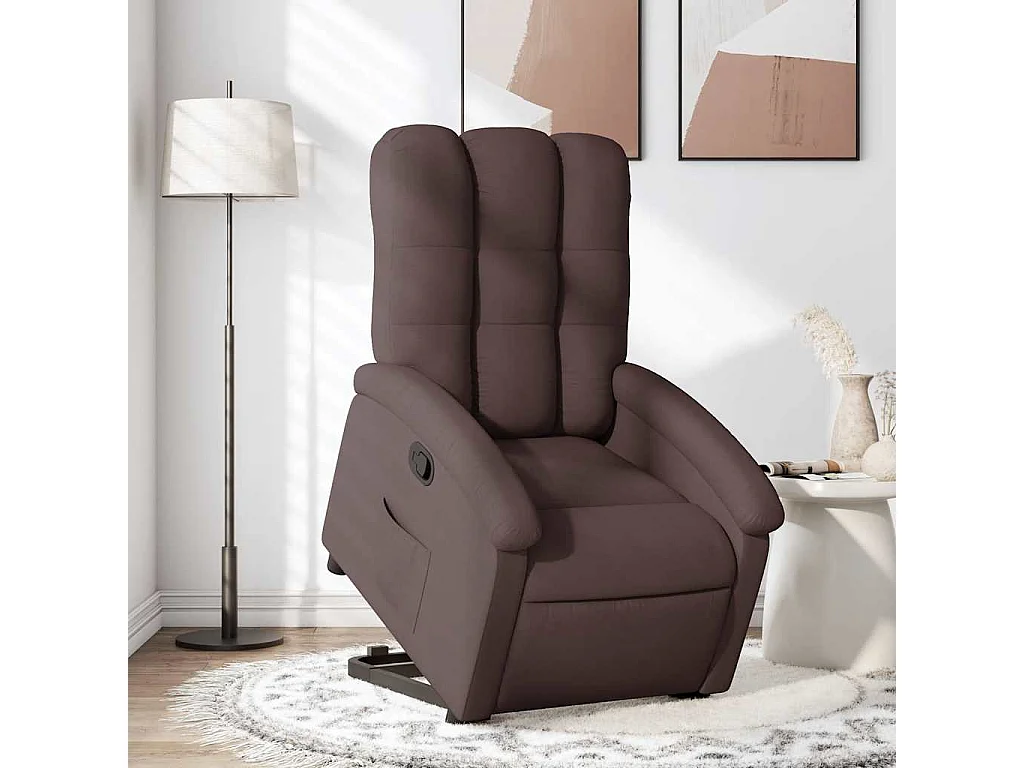Fauteuil inclinable marron foncé tissu