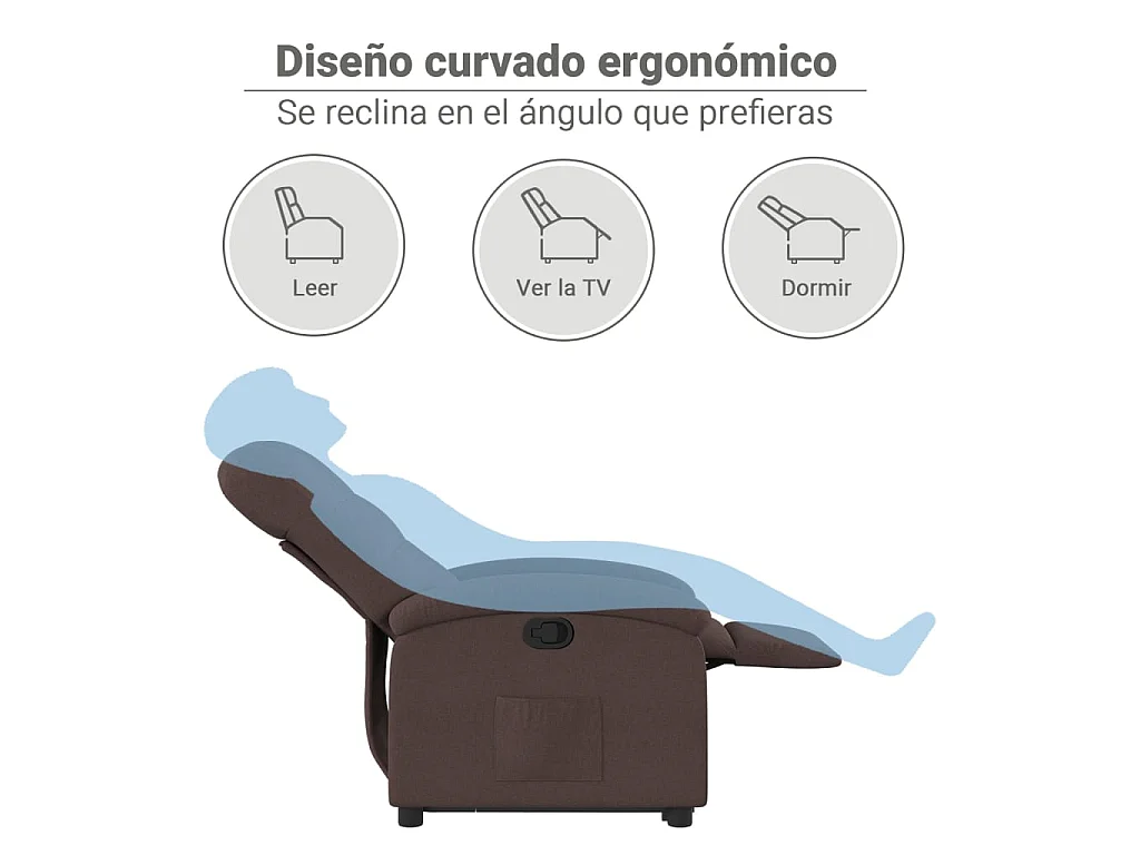 Fauteuil inclinable marron foncé tissu