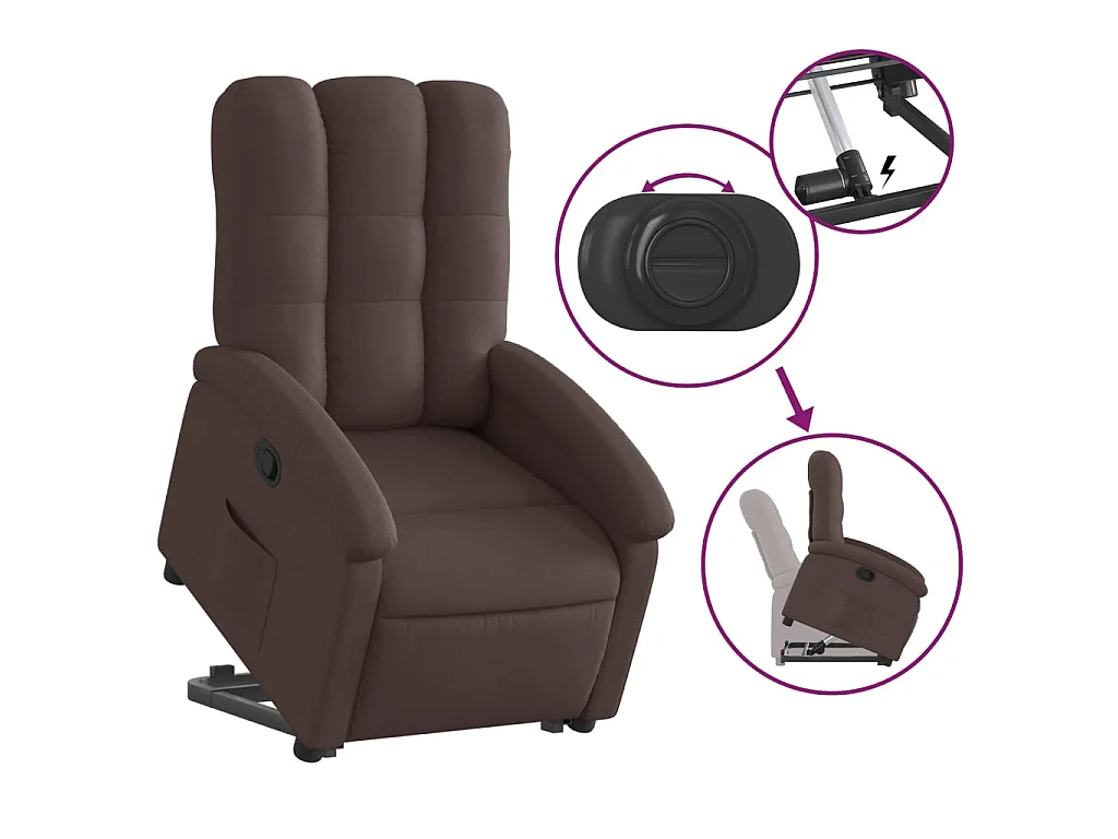 Fauteuil inclinable marron foncé tissu