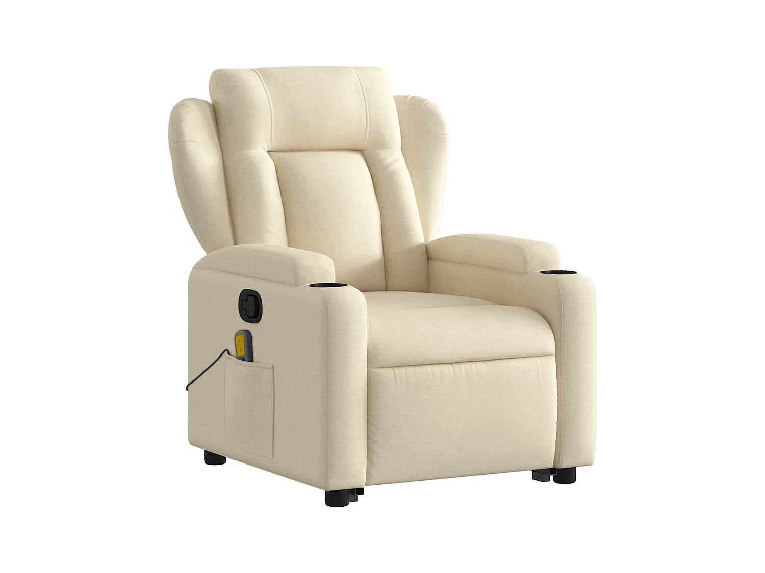 Fauteuil inclinable de massage Crème Tissu