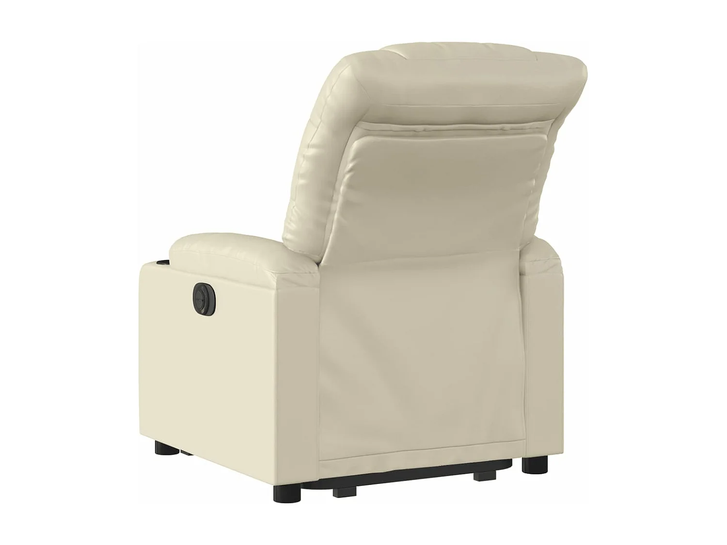 Sillón reclinable elevable eléctrico de cuero sintético crema