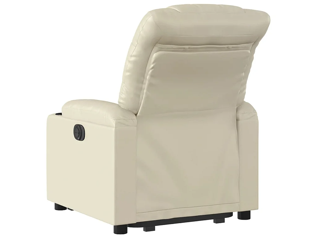 Sta-op-stoel elektrisch kunstleer crèmekleurig