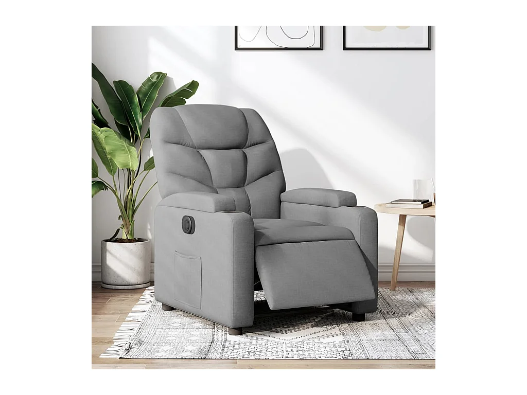Fauteuil inclinable électrique Gris clair Tissu