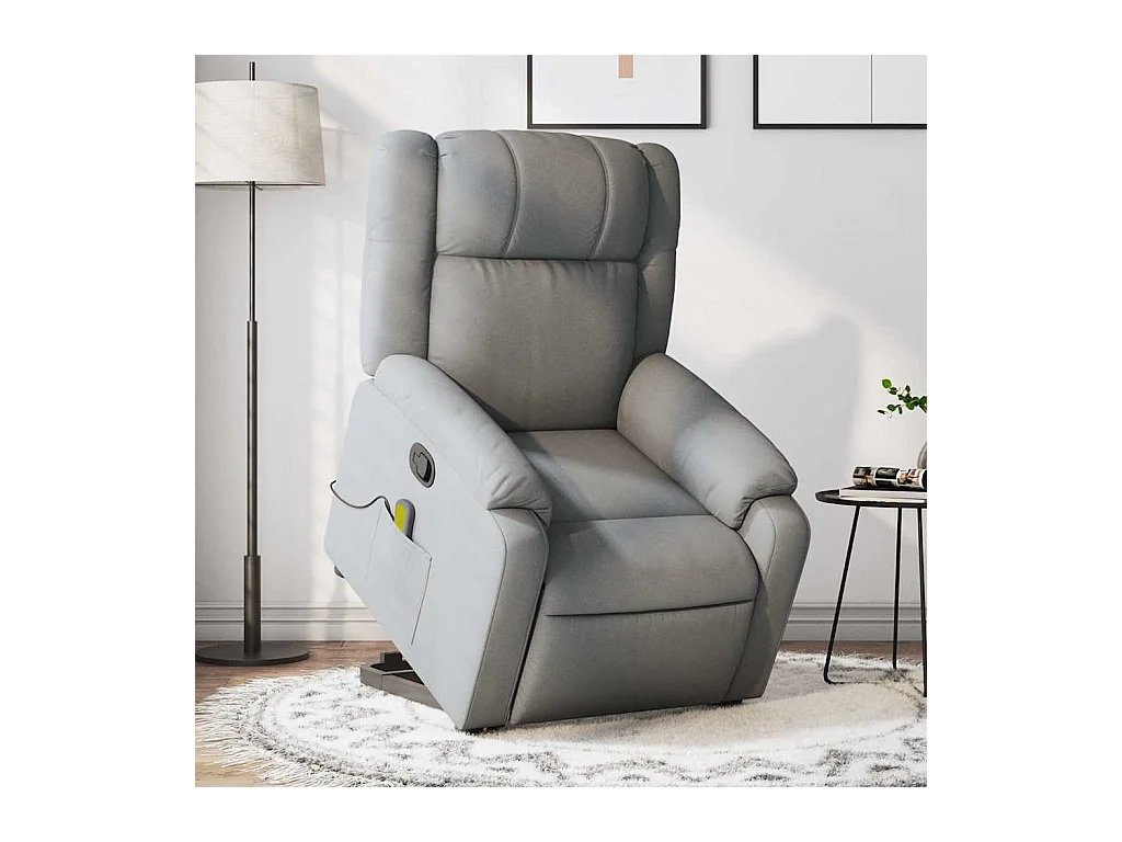 Fauteuil de massage inclinable Gris clair Tissu