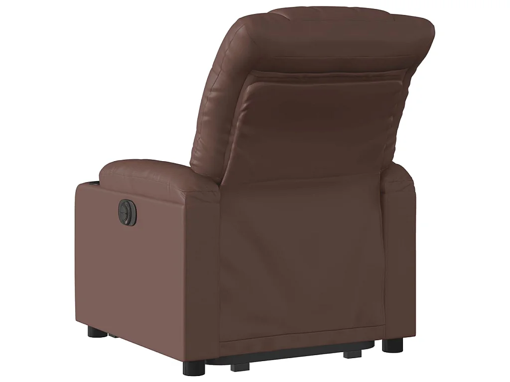 Poltrona Alzapersona Reclinabile Marrone in Similpelle