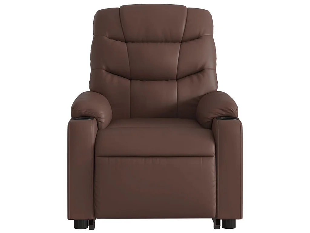 Poltrona Alzapersona Reclinabile Marrone in Similpelle