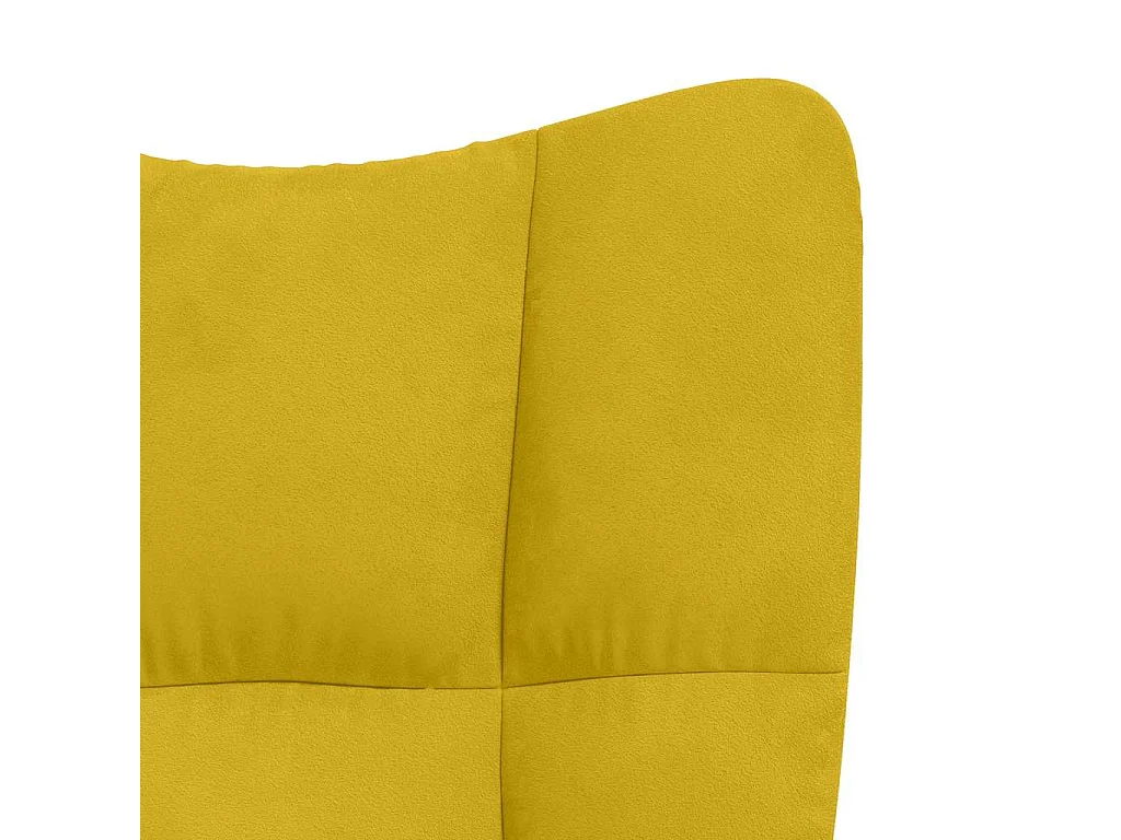 Chaise de relaxation avec tabouret Jaune moutarde Velours