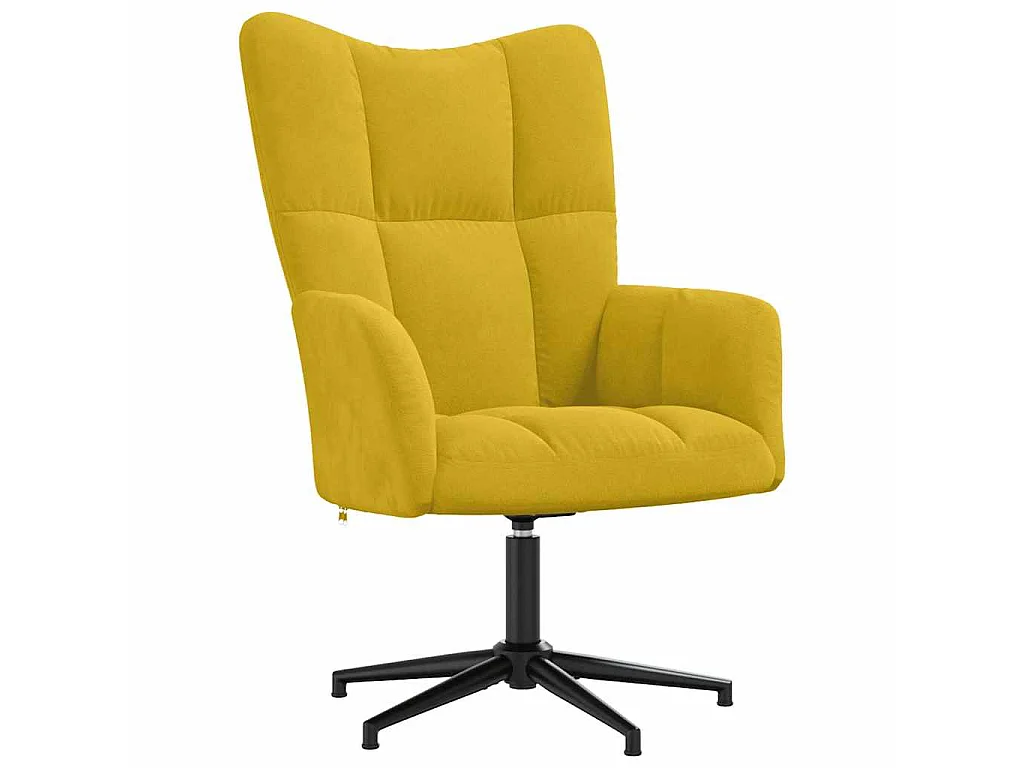 Relaxsessel mit Hocker Senfgelb Samt