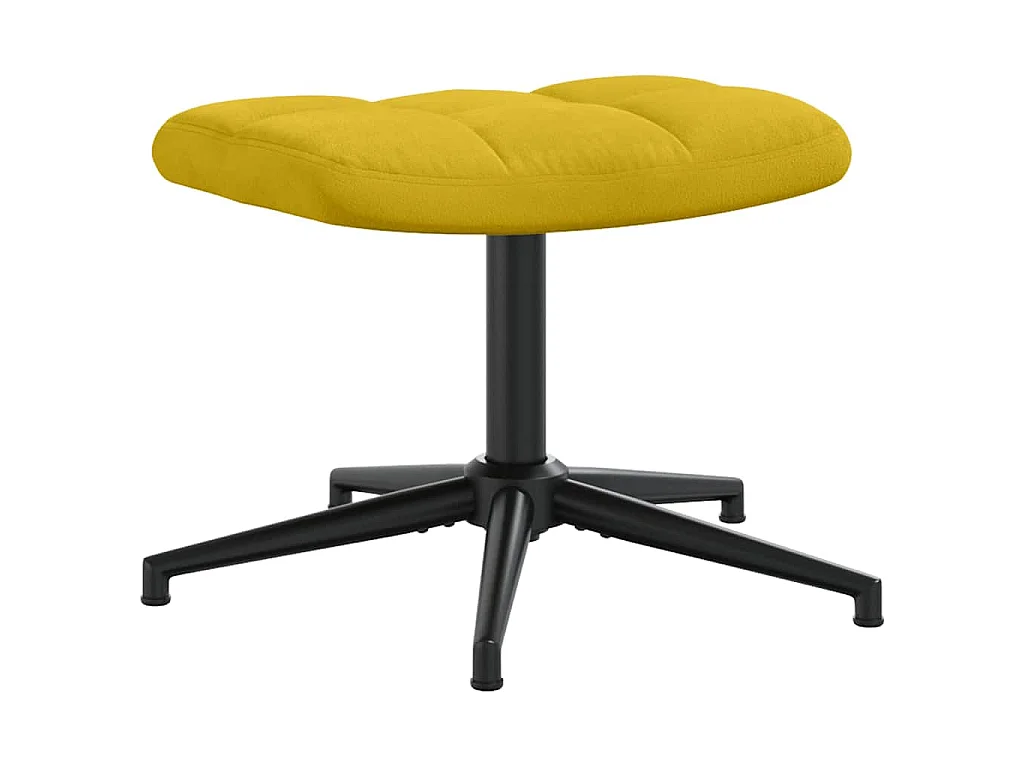 Relaxsessel mit Hocker Senfgelb Samt