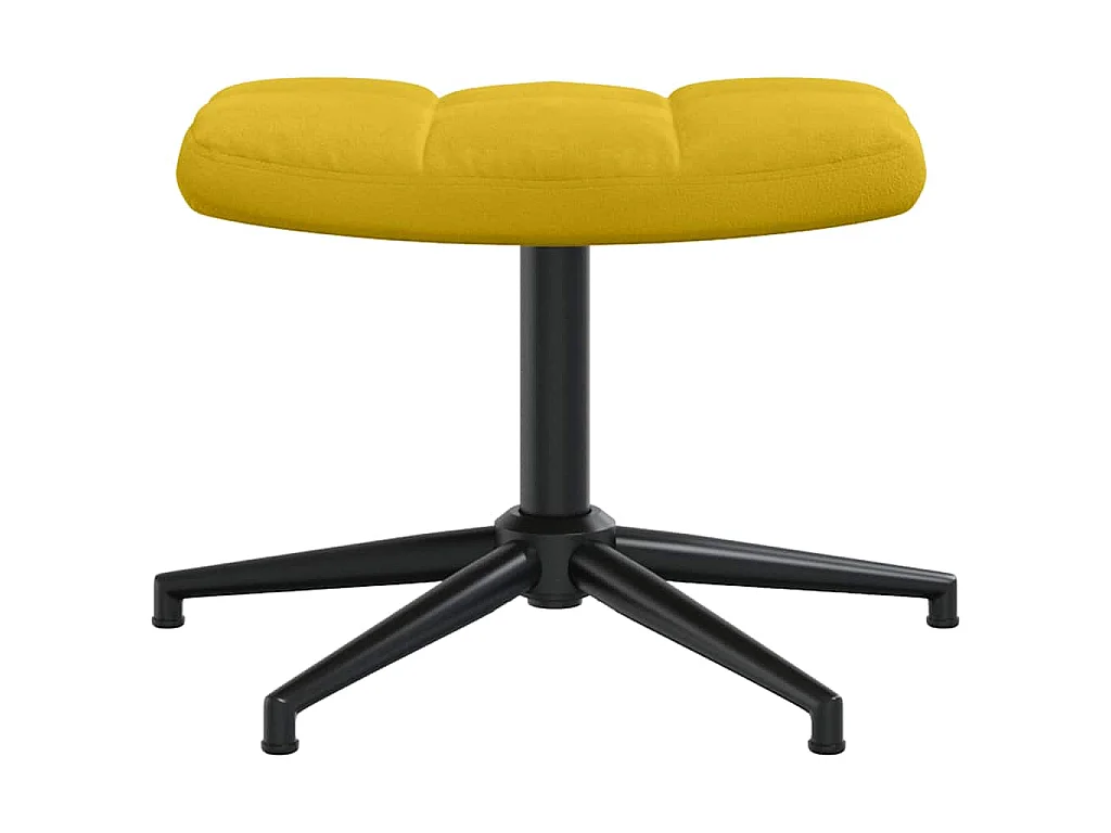 Relaxsessel mit Hocker Senfgelb Samt