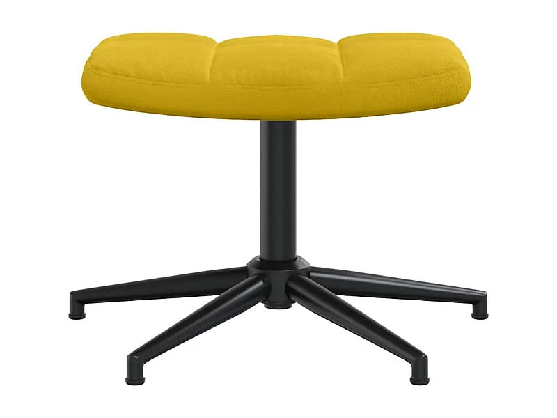 Chaise de relaxation avec tabouret Jaune moutarde Velours
