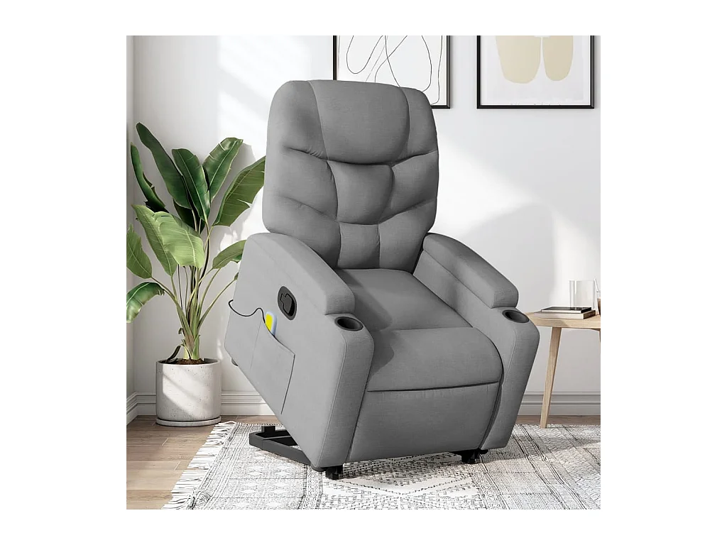 Fauteuil de massage inclinable Gris clair Tissu