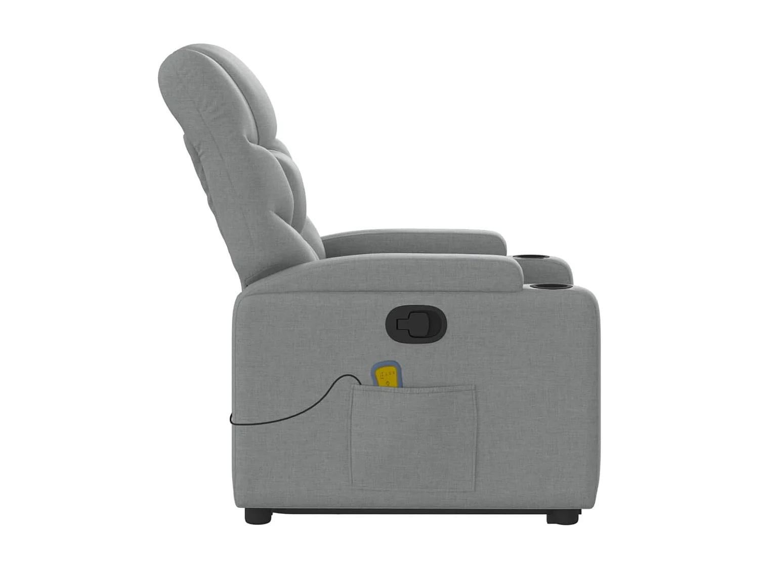 Massagesessel mit Aufstehhilfe Hellgrau Stoff