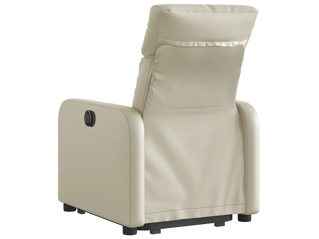 Fauteuil inclinable électrique crème similicuir