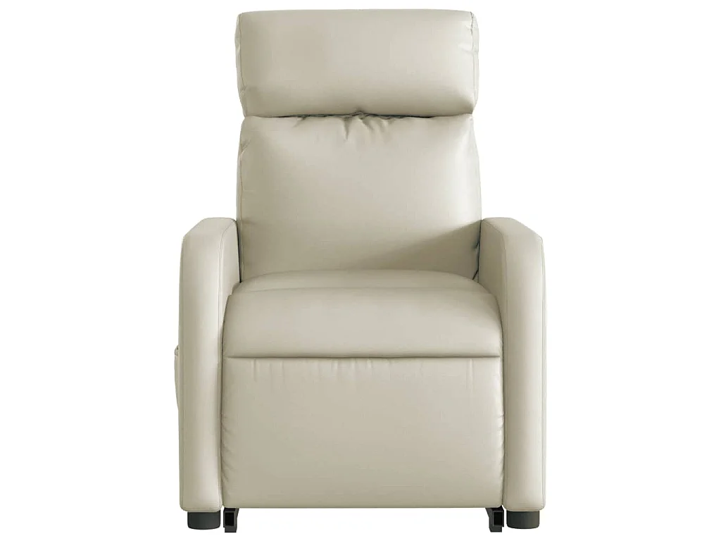 Fauteuil inclinable électrique crème similicuir