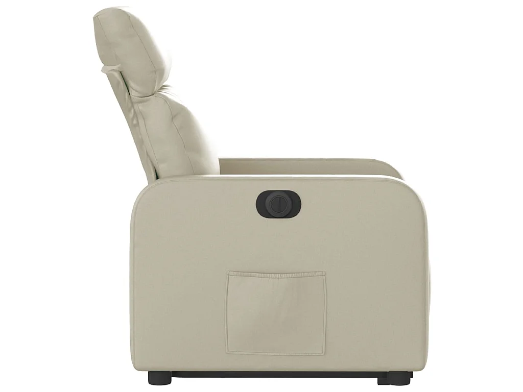 Fauteuil inclinable électrique crème similicuir