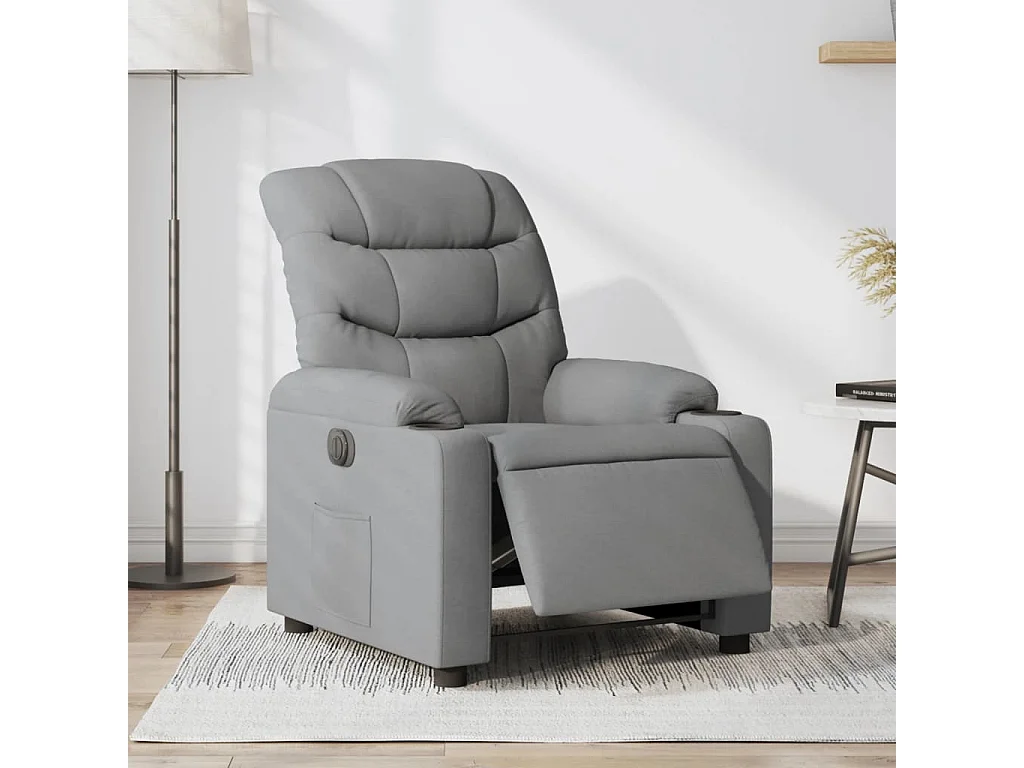Fauteuil inclinable électrique Gris clair Tissu