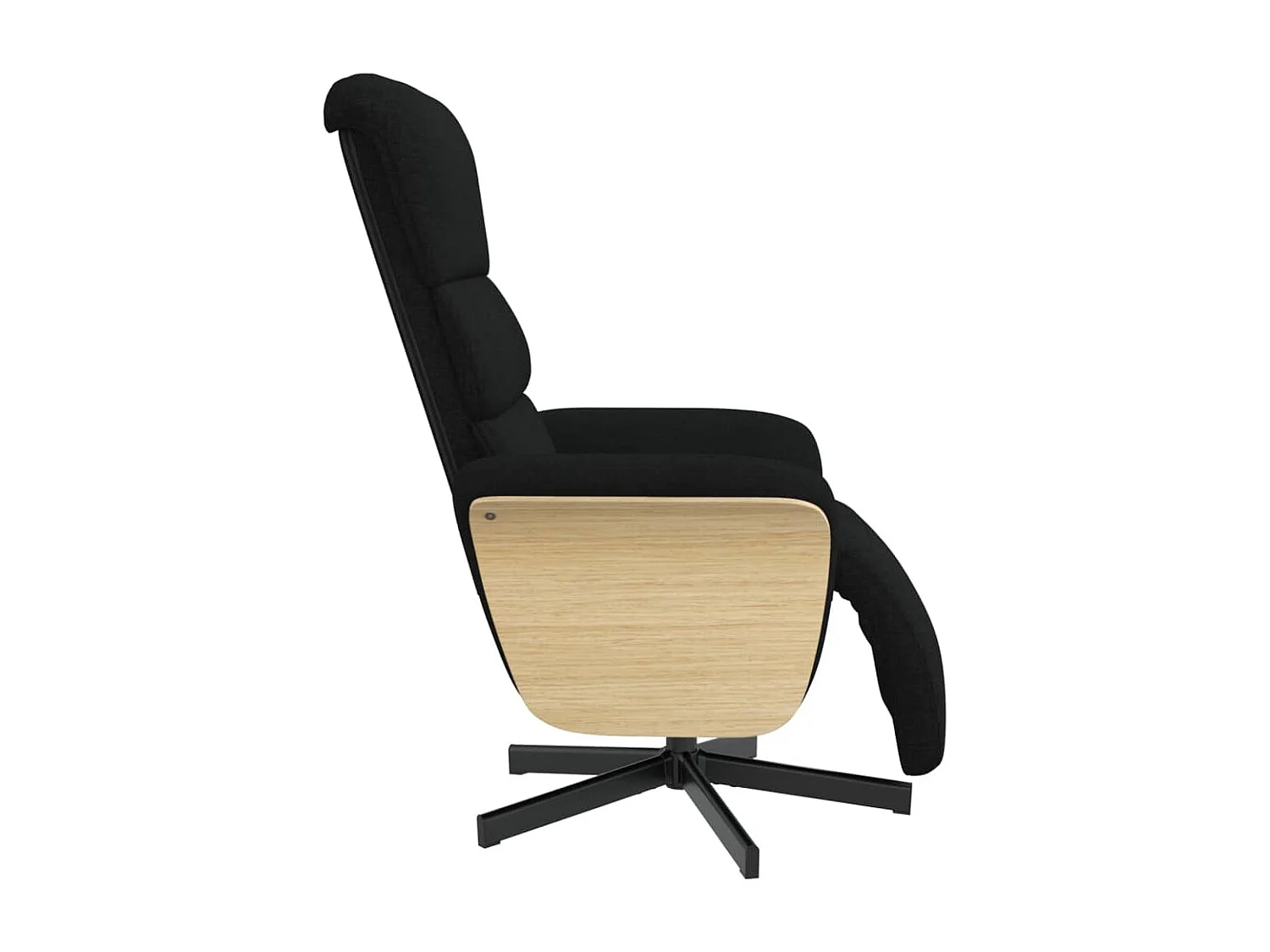 Fauteuil inclinable avec repose-pieds noir tissu