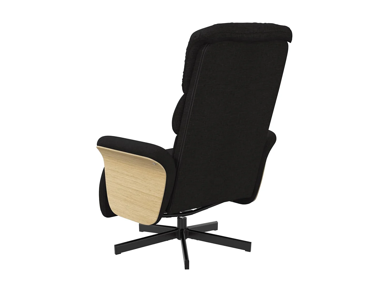 Fauteuil inclinable avec repose-pieds noir tissu