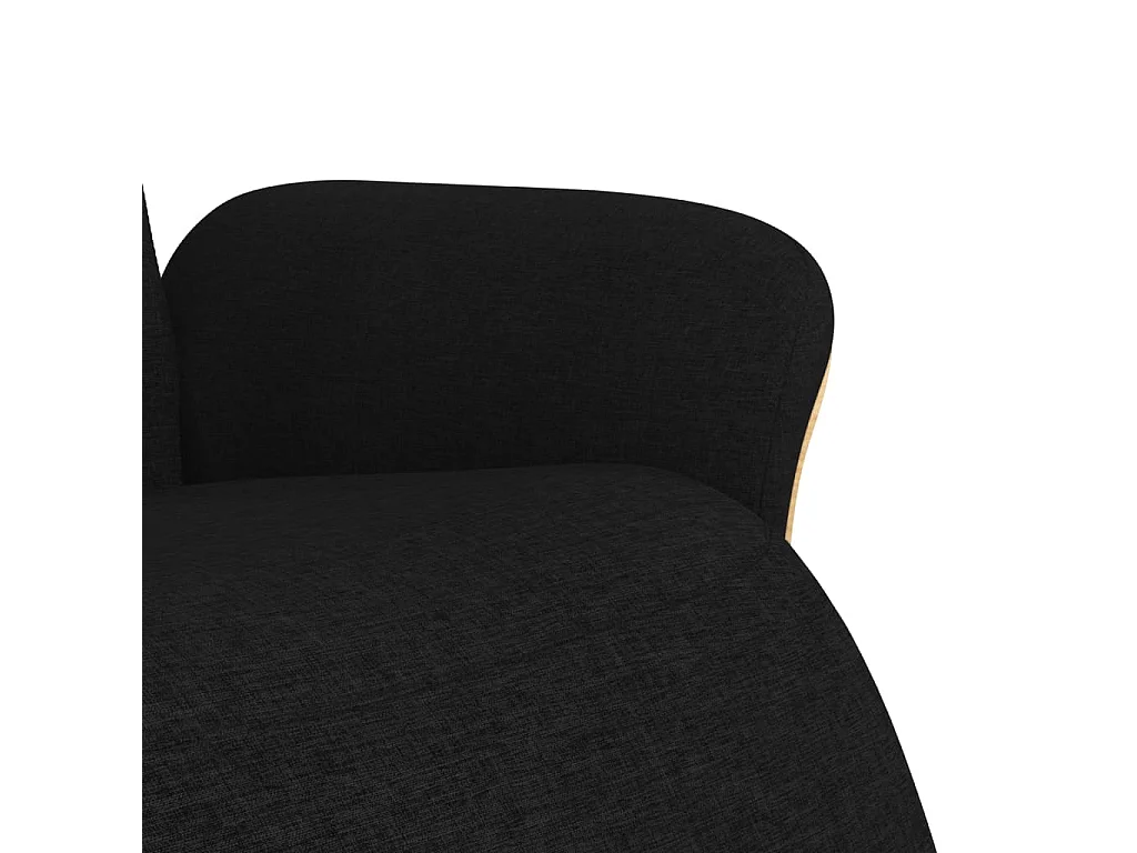 Fauteuil inclinable avec repose-pieds noir tissu