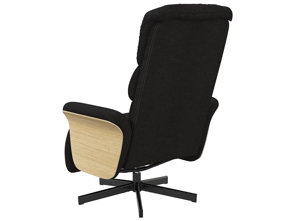 Relaxsessel mit Fußteil Schwarz Stoff
