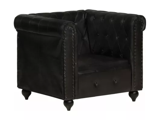 Kauf Unique Chesterfield-Sessel Schwarz Echtleder