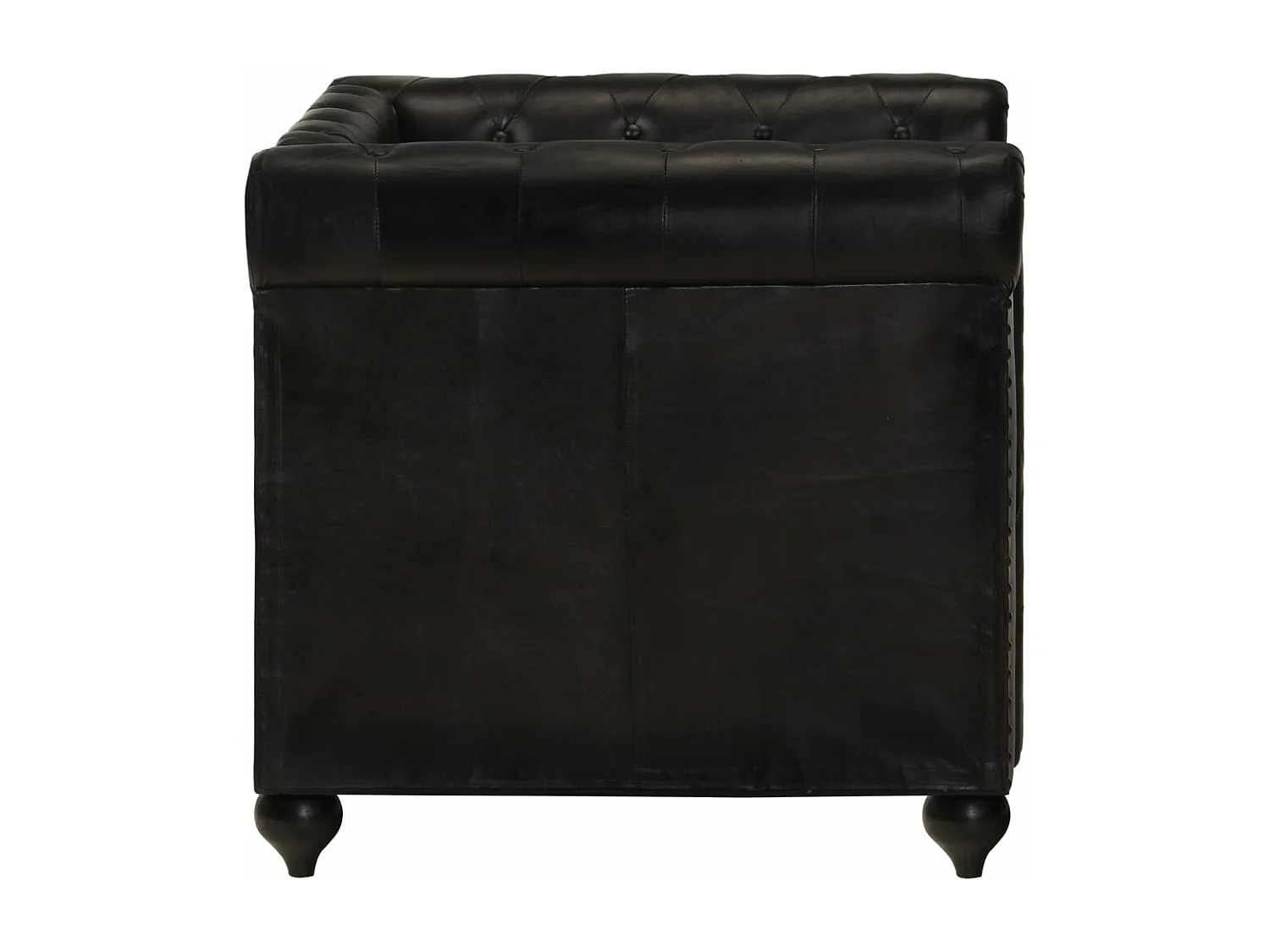 Chesterfield-Sessel Schwarz Echtleder