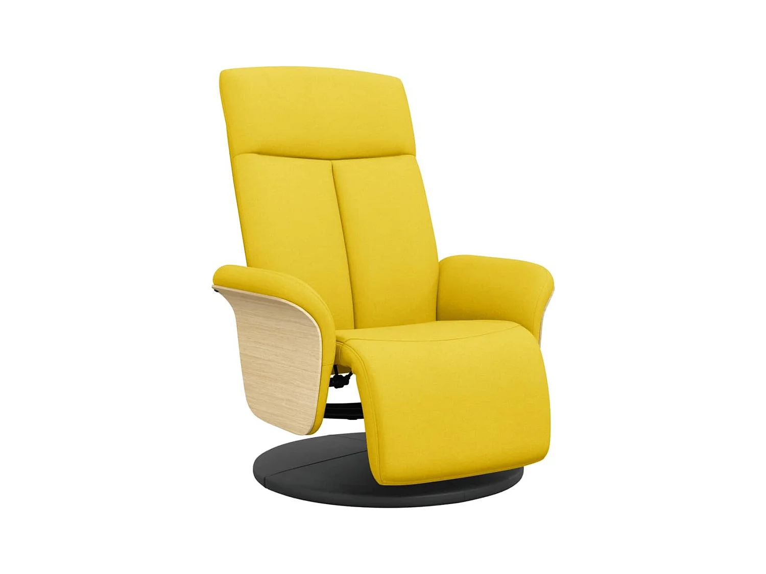 Fauteuil inclinable avec repose-pieds jaune clair tissu