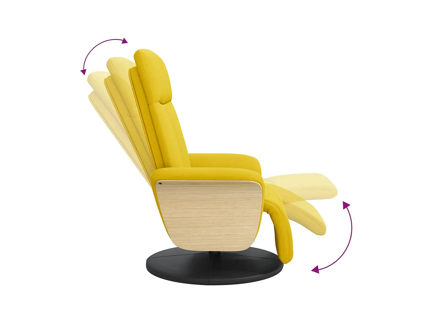 Relaxsessel mit Fußteil Hellgelb Stoff