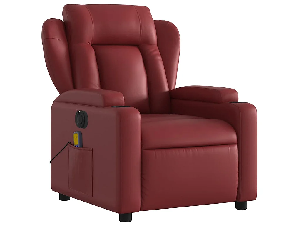 Fauteuil de massage inclinable électrique rouge bordeaux