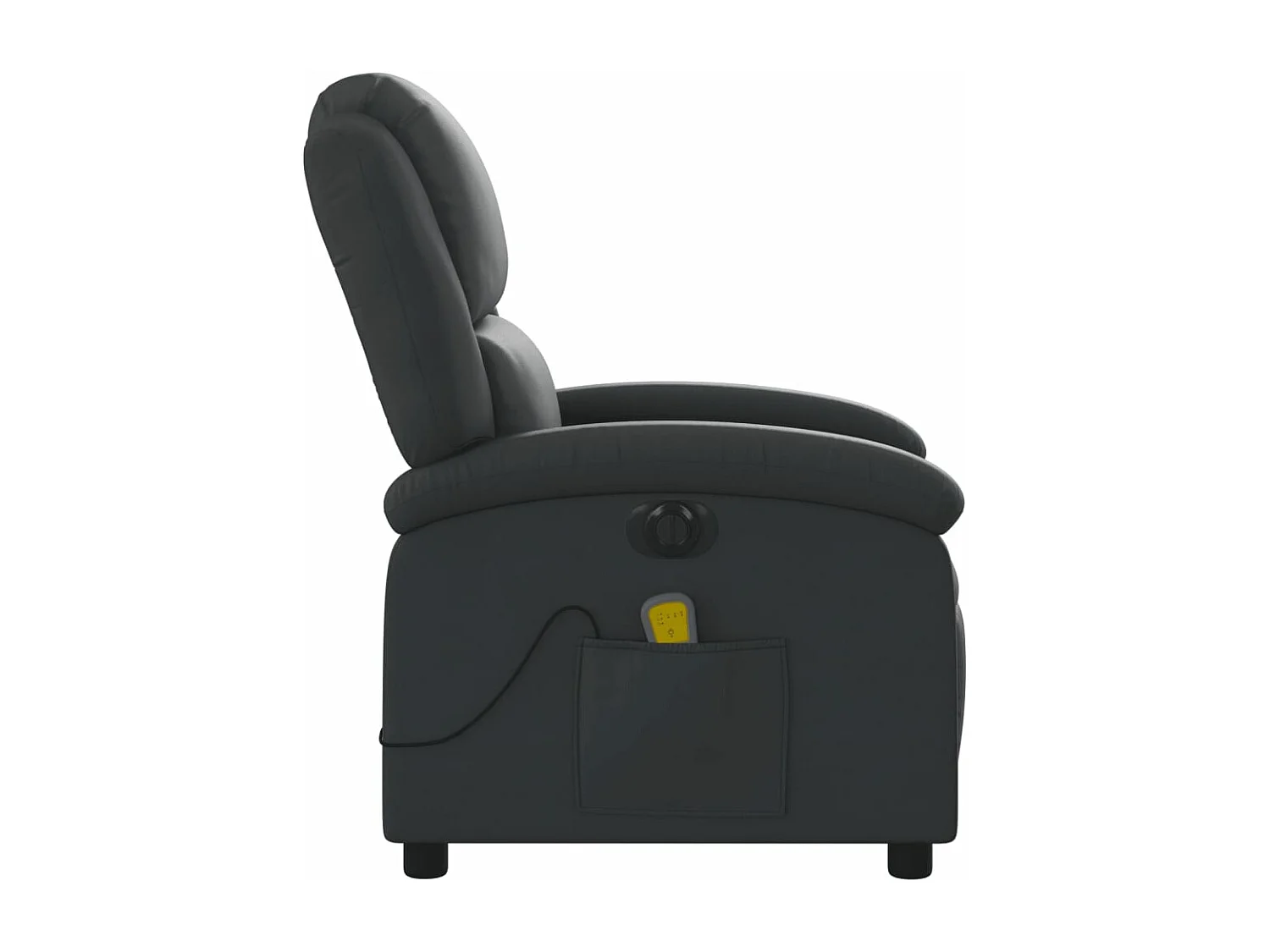 Fauteuil de massage inclinable électrique noir cuir véritable