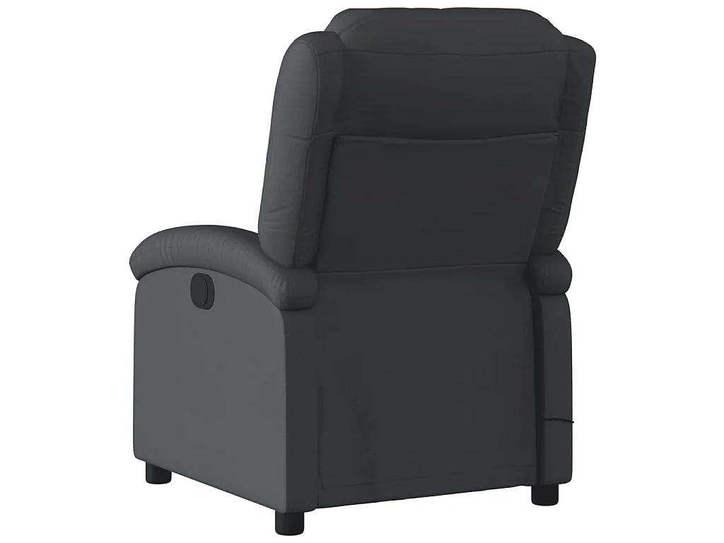 Fauteuil de massage inclinable électrique noir cuir véritable