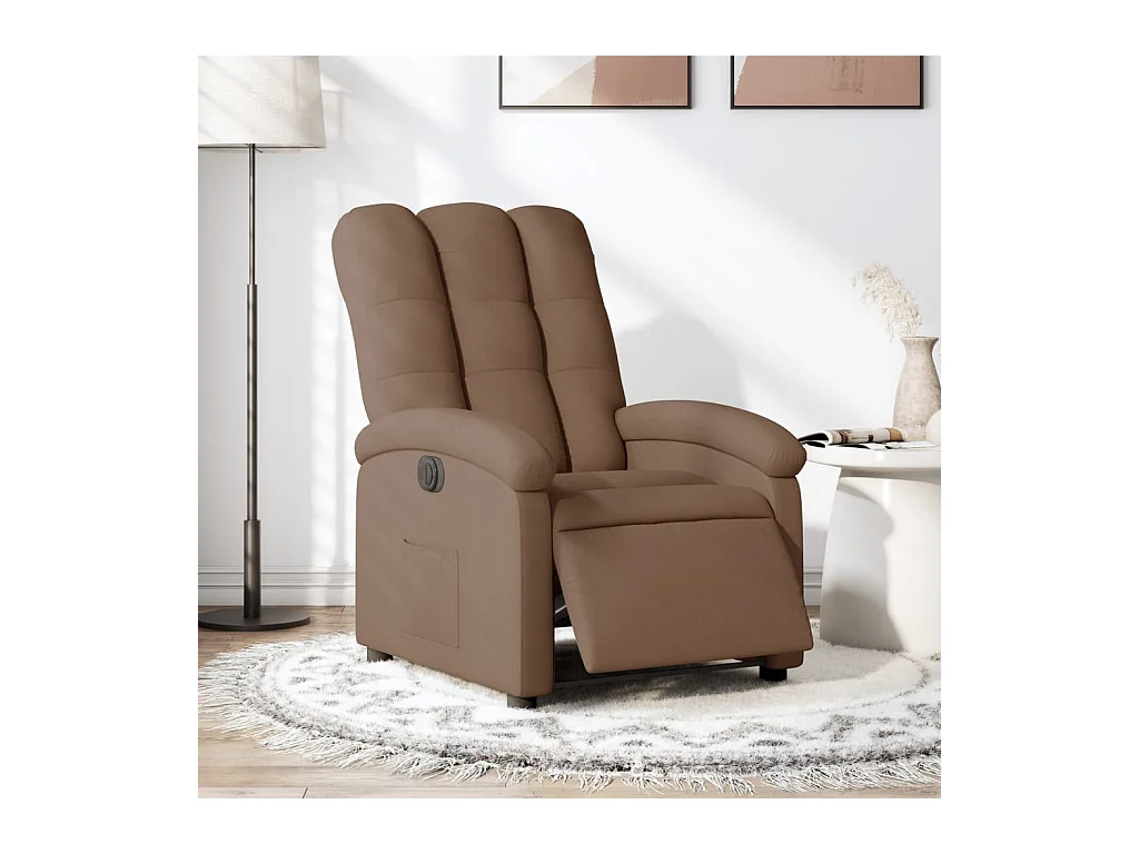 Fauteuil inclinable électrique Marron Tissu