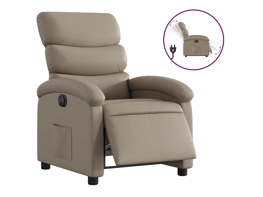 Fauteuil inclinable électrique Cappuccino Similicuir