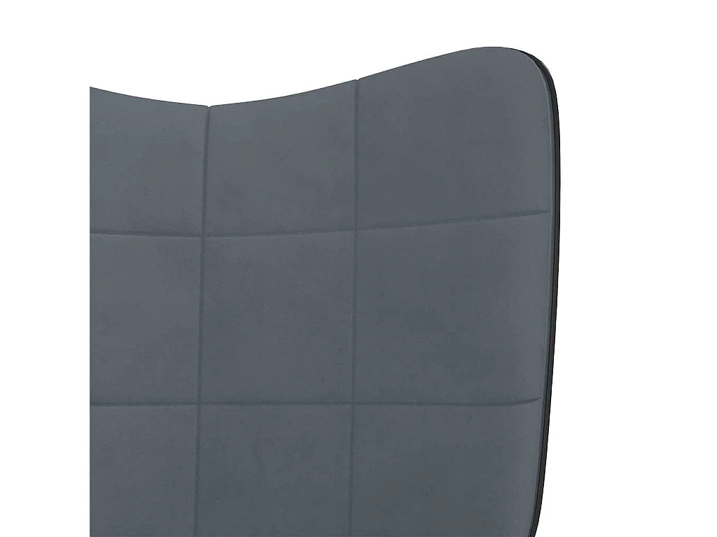 Chaise à bascule avec repose-pied Gris foncé Velours et PVC