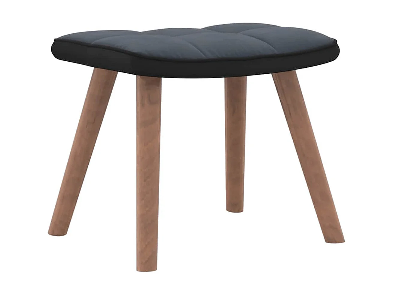 Chaise à bascule avec repose-pied Gris foncé Velours et PVC