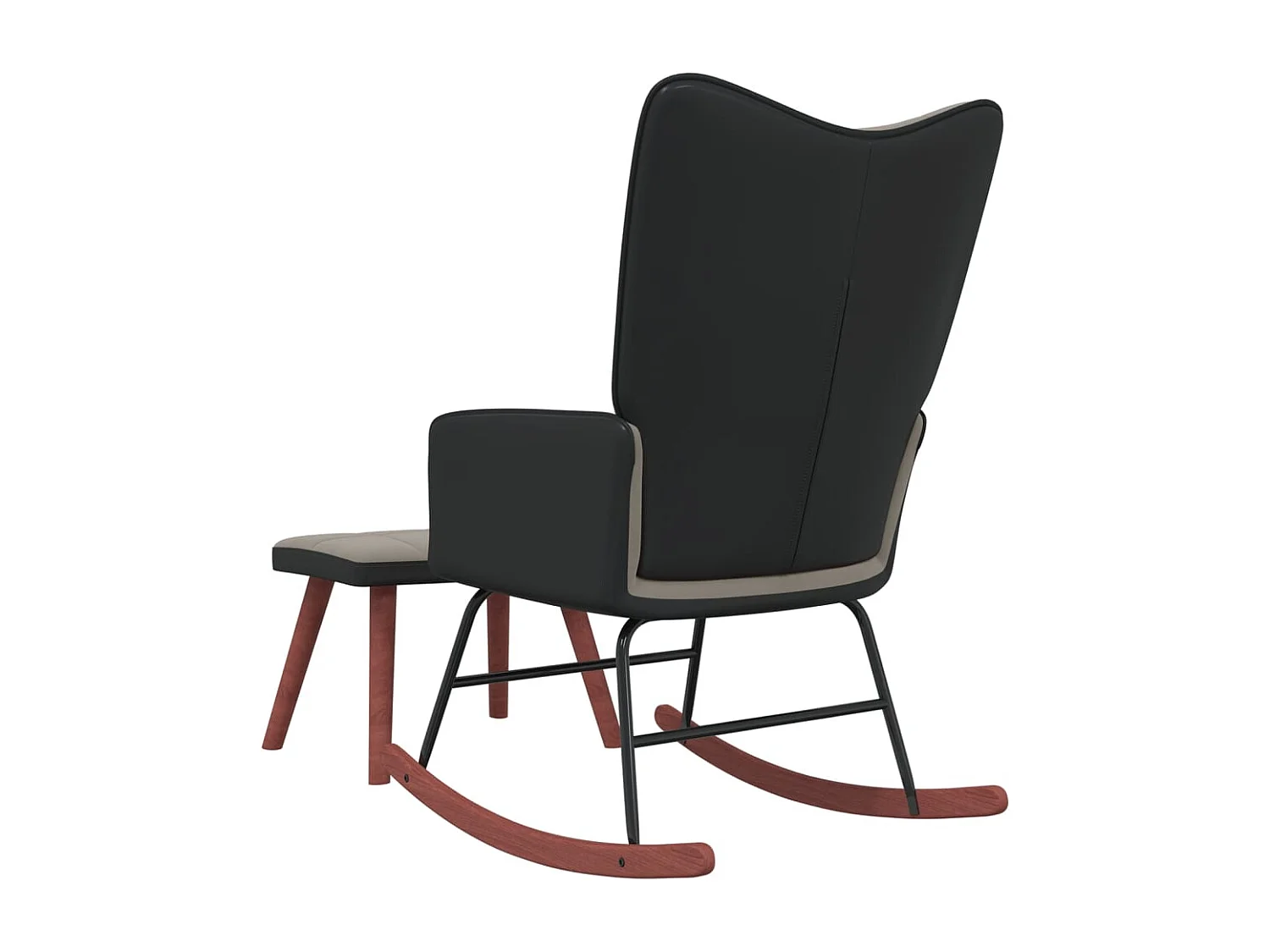 Chaise à bascule avec repose-pied Gris clair Velours et PVC