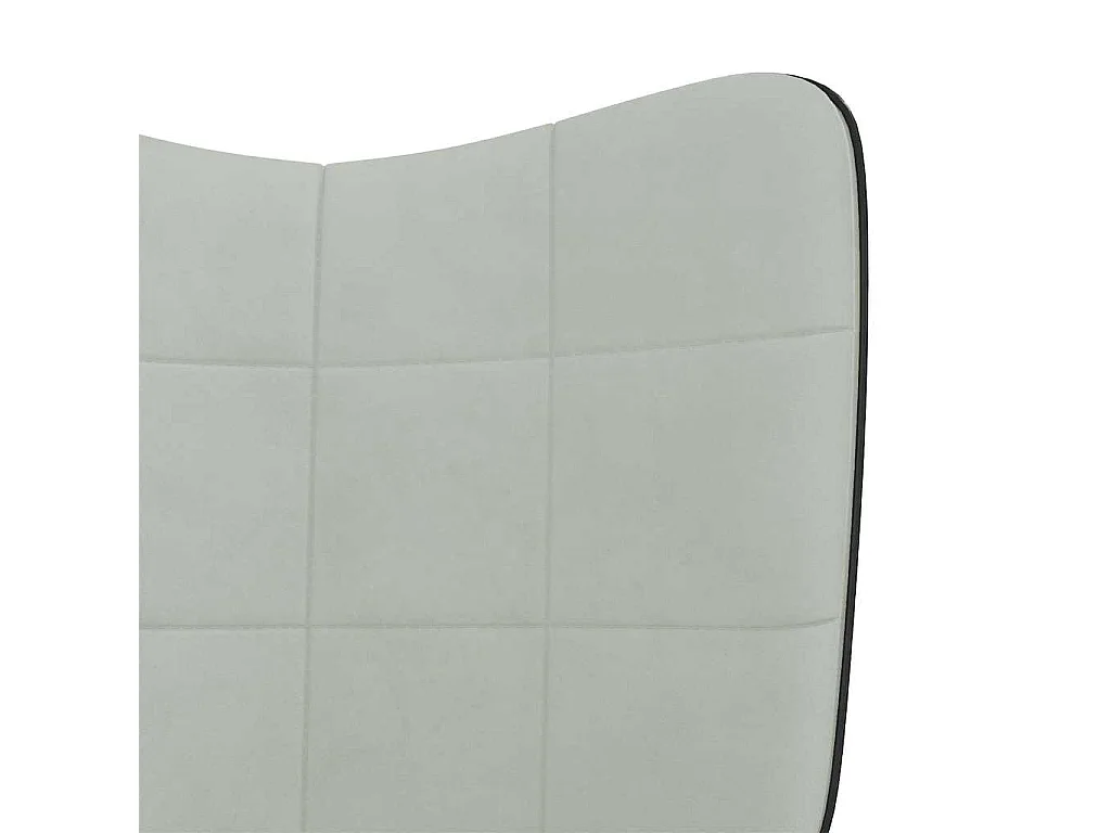 Chaise à bascule avec repose-pied Gris clair Velours et PVC