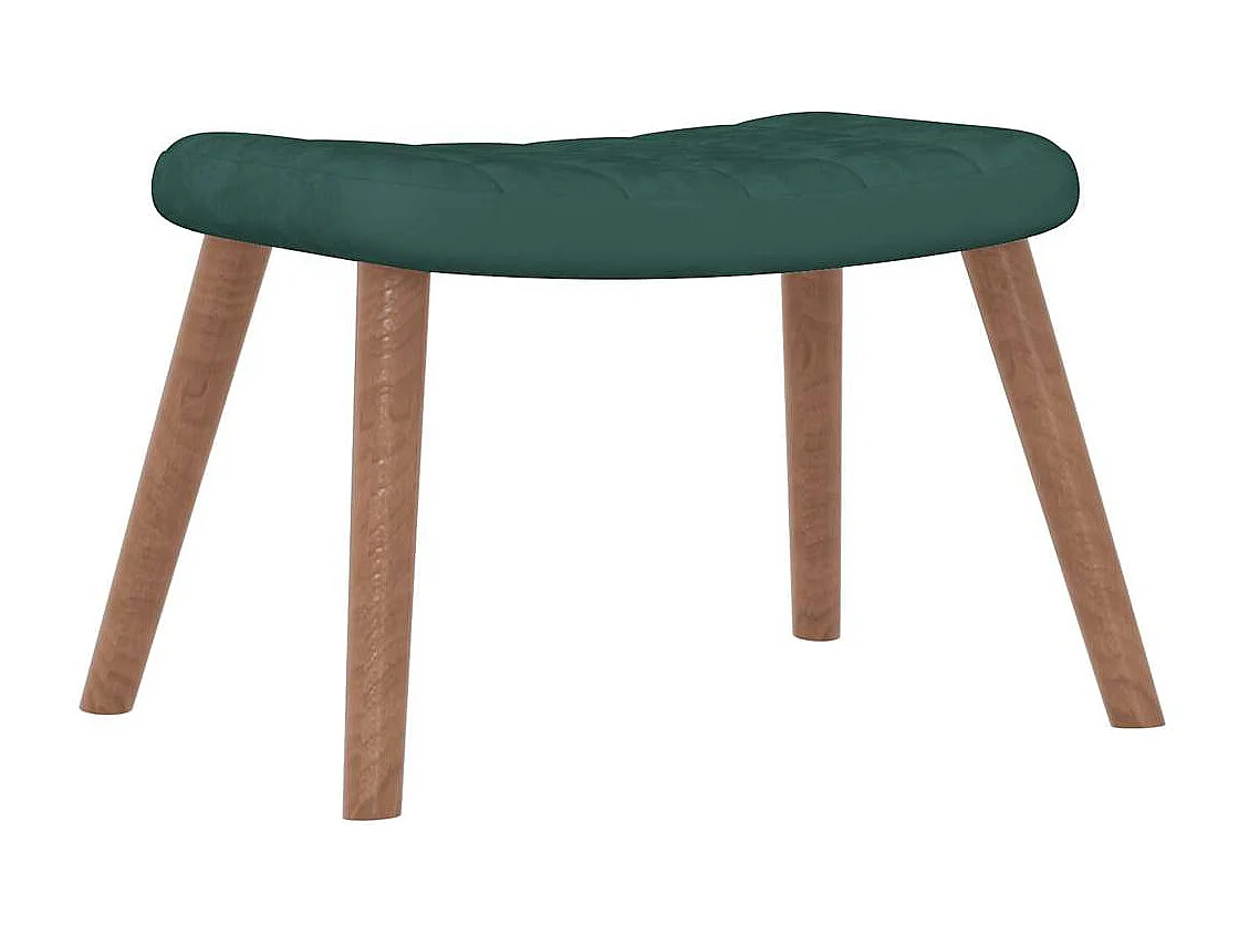 Silla mecedora con reposapiés terciopelo verde oscuro