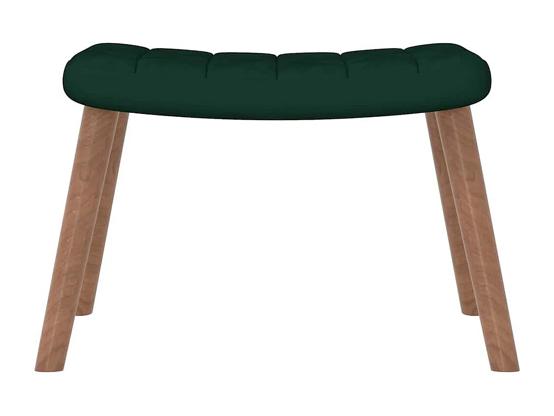 Chaise à bascule avec repose-pied Vert foncé Velours