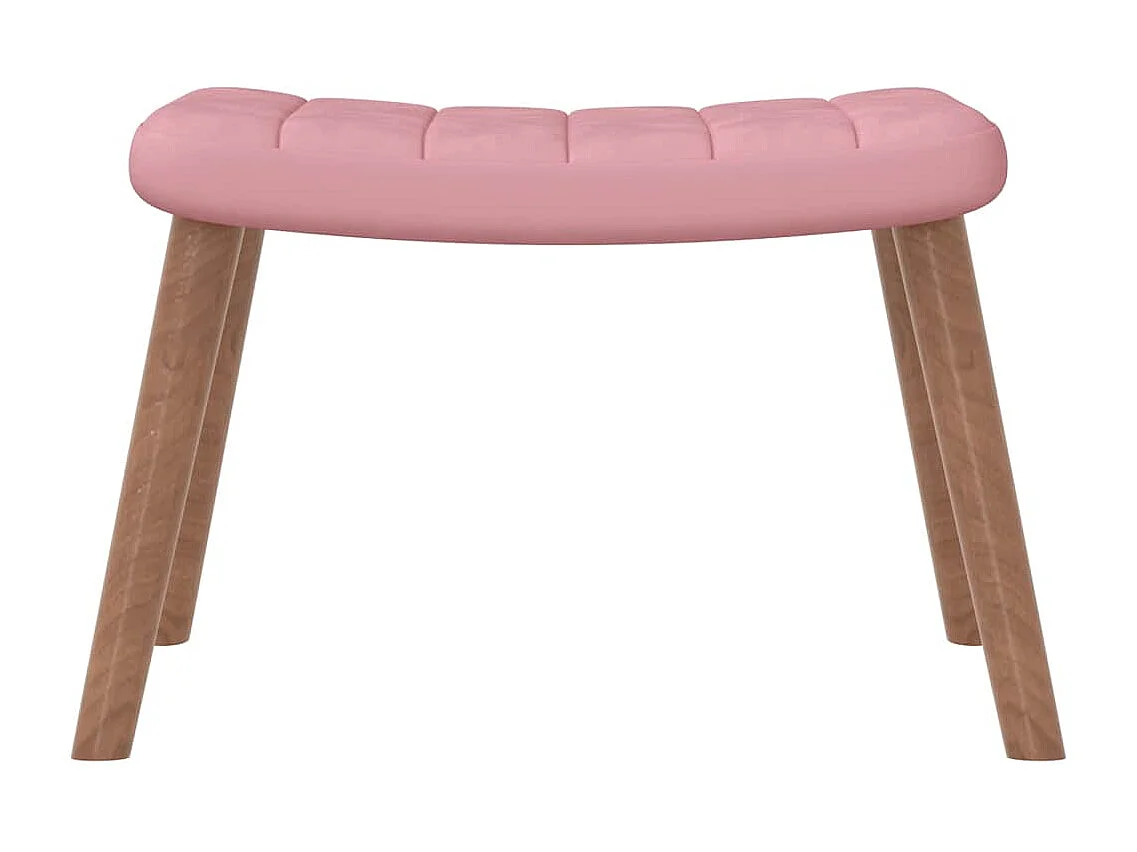 Schaukelstuhl mit Hocker Samt Rosa