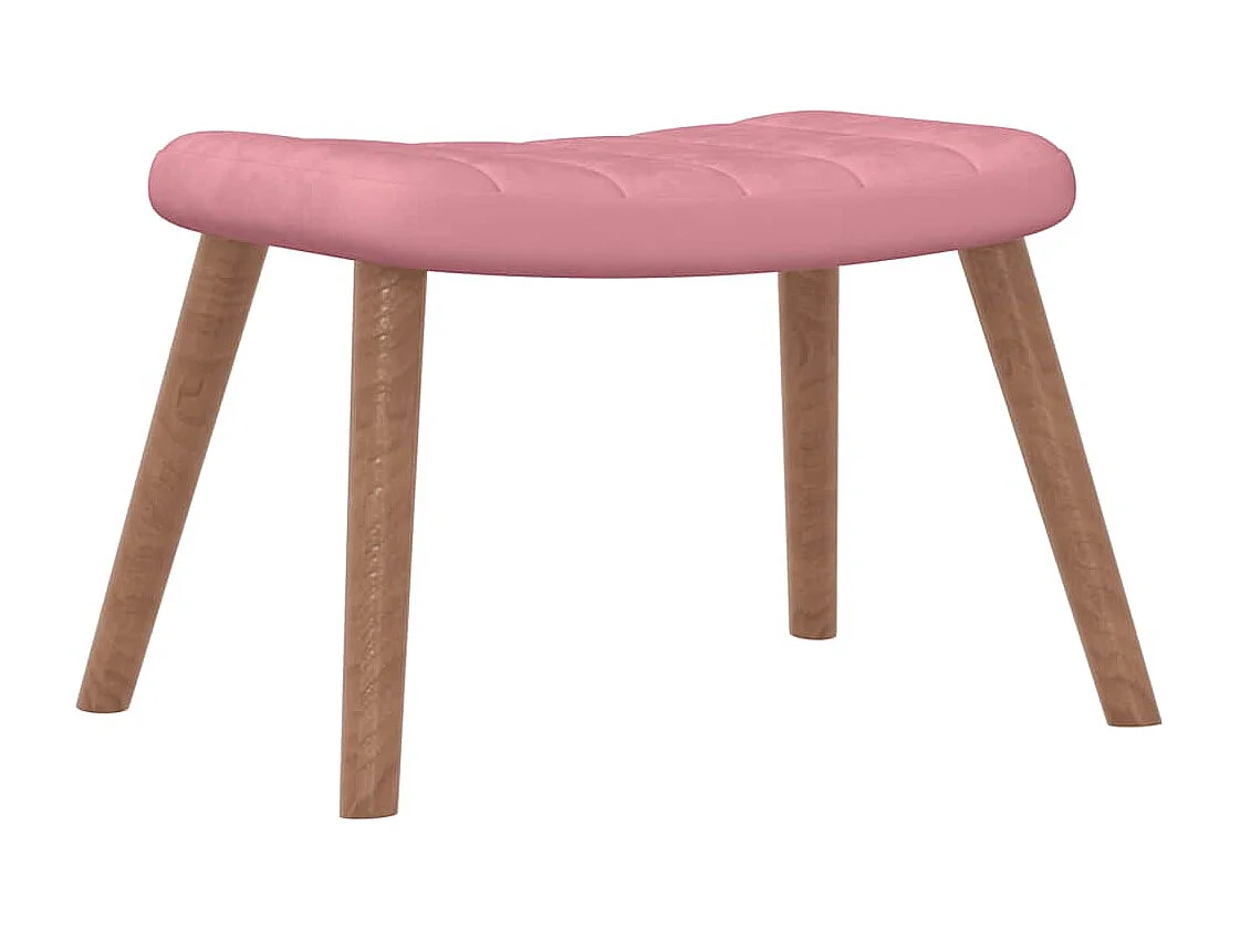 Schaukelstuhl mit Hocker Samt Rosa